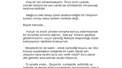 Sosyal medya üzerinden açıklama yapan ünlü spiker, işten çıkarılma nedeninin