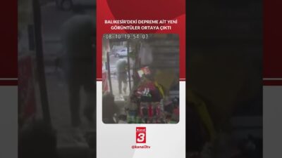 Balıkesir’deki depreme ait yeni görüntüler ortaya çıktı. Görüntülerin çekildiği binanın
