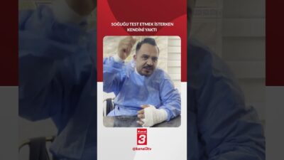 Sivas’ta soğuk havayı test etmek isteyen esnaf, havaya savurduğu sıcak