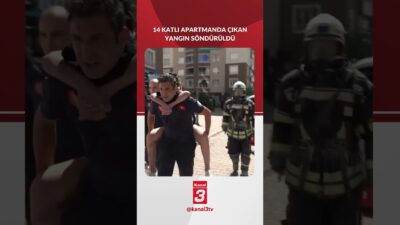 Kayseri’nin Talas ilçesinde 14 katlı bir apartmanın son katında çıkan