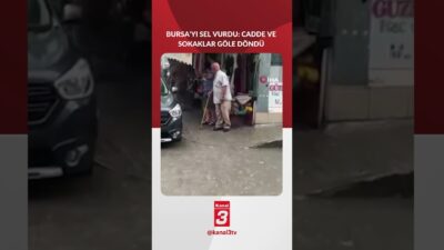 Bursa’nın Kestel ilçesinde öğle saatlerinde aniden bastıran sağanak yağış, hayatı
