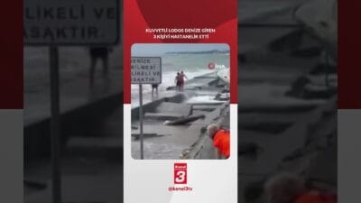 İstanbul Kadıköy Caddebostan Sahili’nde denize girdikleri sırada kuvvetli lodos nedeniyle
