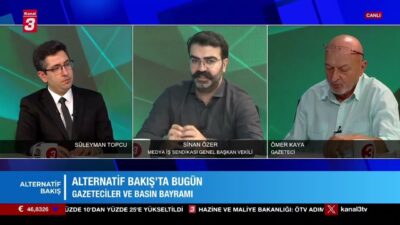 Alternatif Bakış programının bugünkü stüdyo konukları Medya İş Sendikası Başkan