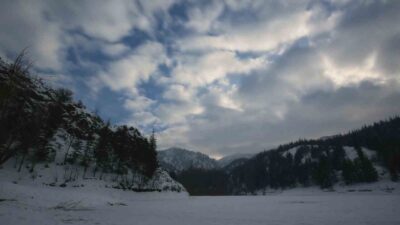 Afyonkarahisar’da yağan kar yağışı sonrası ortaya çıkan kış manzarası dron