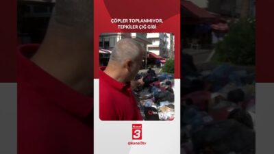 3 aydır maaşlarını alamayan belediye işçilerinin eylemi sonrası çöpler toplanmıyor.