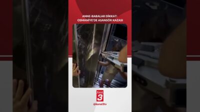 Osmaniye’de asansöre binen küçük bir çocuk, kapıya elini uzatınca kolu