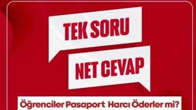 Tanyeri’nin paylaştığı bilgilendirme görselinde, Harçlar Kanunu kapsamında bazı öğrencilere verilecek