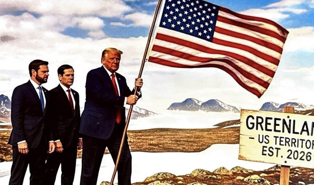 ABD Başkanı Donald Trump; ABD bayrağını "Grönland, ABD Toprağı, Kuruluş