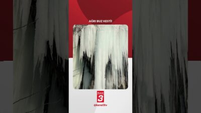 Ağrı’da dondurucu soğuklar etkisini sürdürürken kameralara yansıyan görüntüler şehrin buz