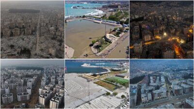 Hatay'da 6 Şubat 2023'te meydana gelen depremlerdeki yıkımın fotoğraf ve