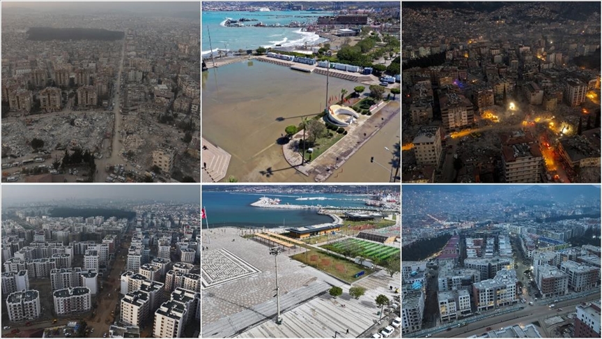 Hatay'da 6 Şubat 2023'te meydana gelen depremlerdeki yıkımın fotoğraf ve