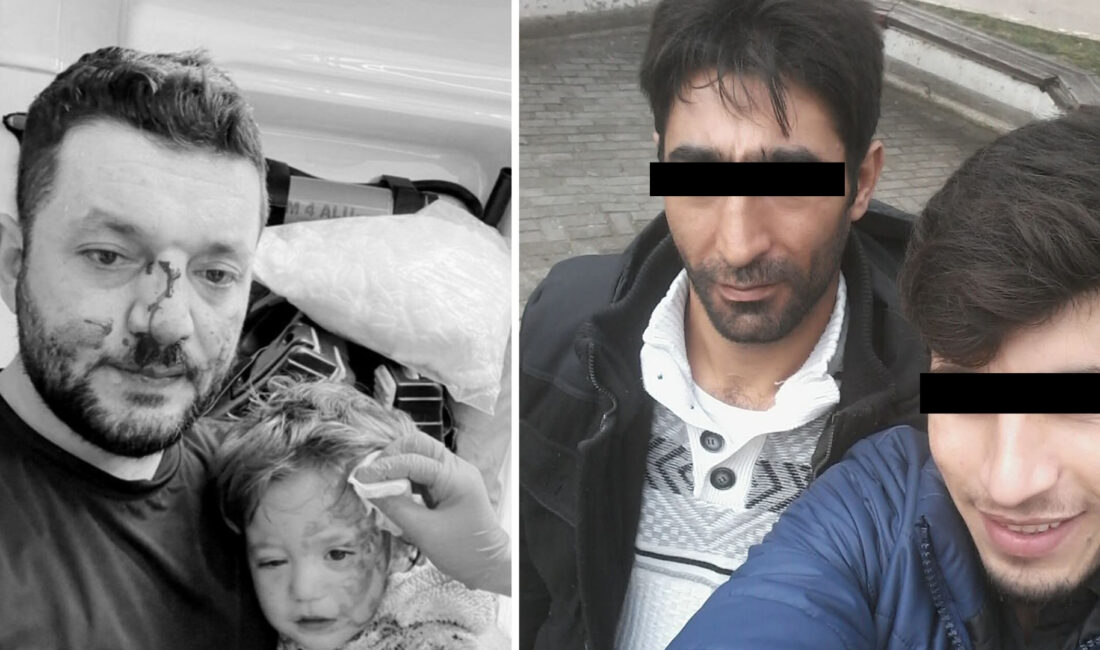 Yalova’da ekmek sırası bekleyen bir baba ve küçük kızı, hiçbir