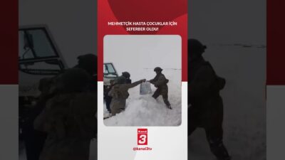 Kars’ın Akyaka ilçesine bağlı İbiş Köyü’nde yoğun kar yağışı nedeniyle