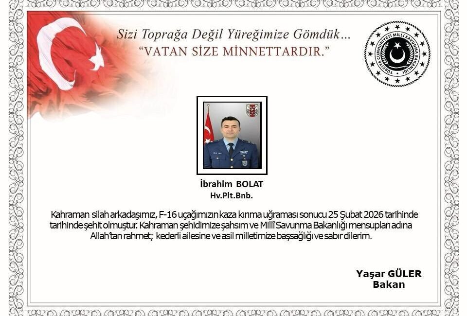 Balıkesir'de F-16'nın kaza kırıma uğraması sonucu Hava Pilot Binbaşı İbrahim