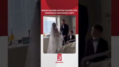 Babası kanser hastası olduğu için düğününü hastanede yapan kız babasıyla