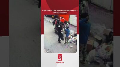 Üşüyen çocuğa montunu veren kurye yürekleri ısıttı 📶https://kanal3.com.tr/ Sosyal Medya