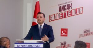 Ocak ayı İl Divan Toplantısı’nda konuşan Saadet Partisi Afyonkarahisar İl