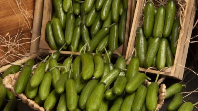 Bir zincir markette görüntülenen salatalık etiketi, üretici ile tüketici arasındaki