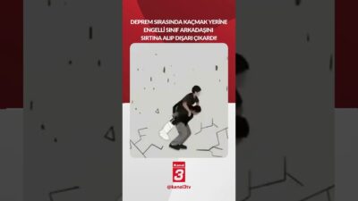Deprem sırasında kaçmak yerine engelli sınıf arkadaşını sırtına alıp dışarı