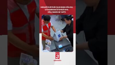Randevuda olan oğlunu gören kurye baba oğlunun utanmasını istemedi ama
