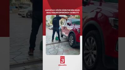 Kaportacı, göçük düzeltme için gelen aracı yerleri süpürürken tamir etti