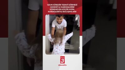 Uzun süredir tedavi görmesi nedeniyle kardeşlerini göremeyen küçük kızın, kardeşleriyle