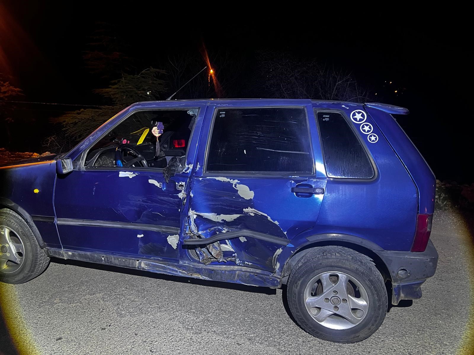 Afyonkarahisar’ın Bolvadin ilçesinde otomobil ile motosikletin çarpışması sonucu meydana gelen