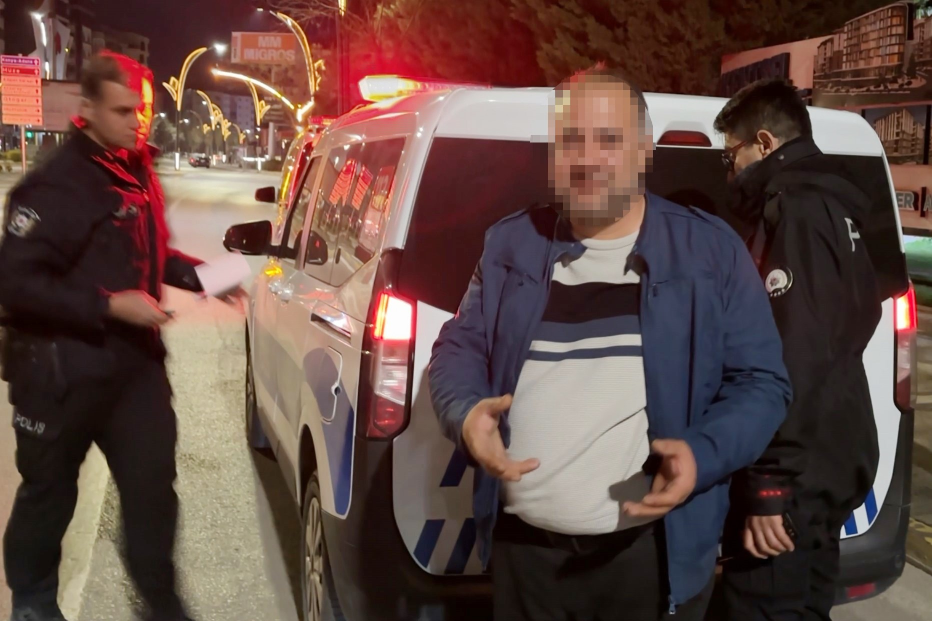 Aksaray’da trafik ekiplerinin gerçekleştirdiği rutin denetimler sırasında alkollü olduğu tespit