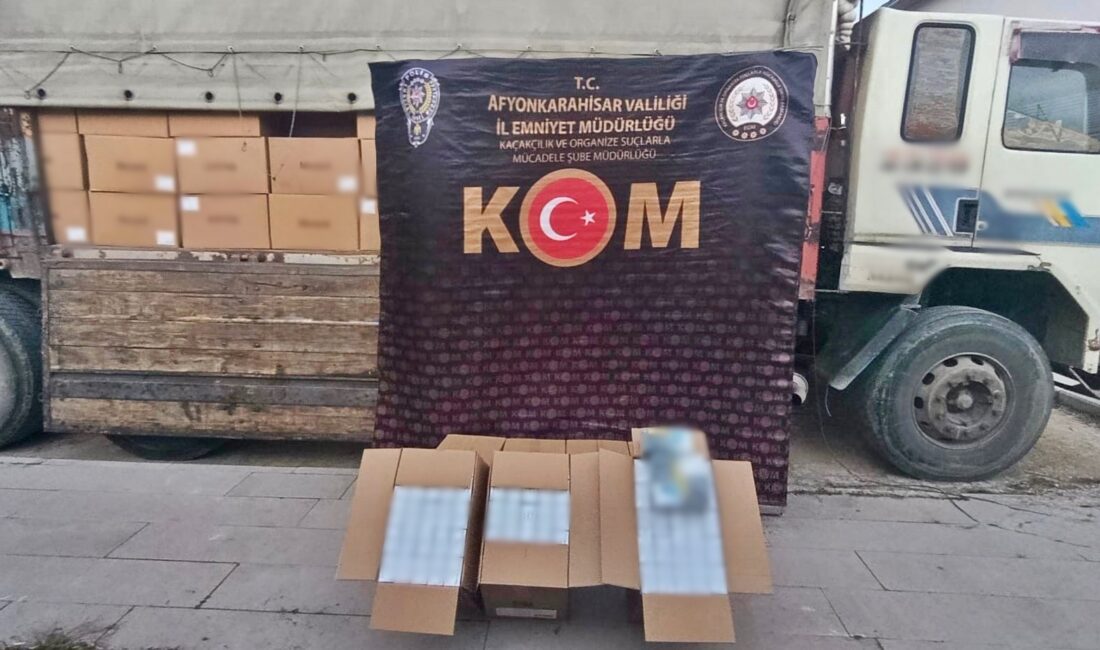 Afyonkarahisar’da kaçakçılıkla mücadele kapsamında gerçekleştirilen operasyonda milyonlarca sahte bandrollü makaron