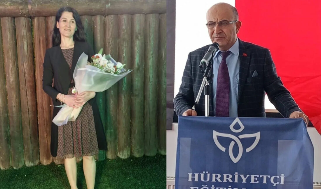 Hürriyetçi Eğitim Sen İl Başkanı Nizamettin Şenol, öğretmen Fatma Nur