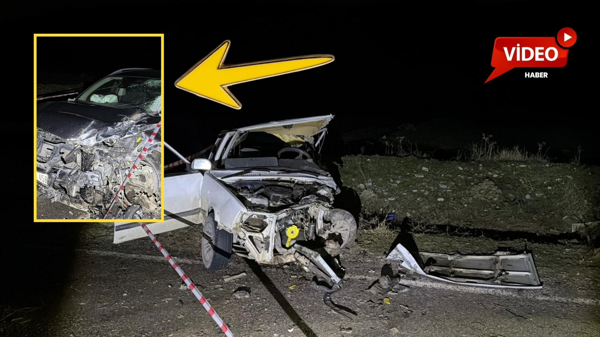 Afyonkarahisar’ın Bolvadin ilçesinde iki otomobilin kafa kafaya çarpışması sonucu meydana