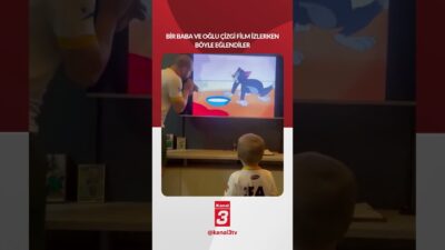 Bir baba ve oğlu çizgi film izlerken böyle eğlendiler! 📶https://kanal3.com.tr/