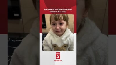 Babası ile tatlı kızının su getirme videosu viral oldu! “Ben
