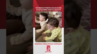 İkiz bebekler ‘Kâbe’de Hacılar Hû Der Allah’’ ilahisine coşkuyla eşlik