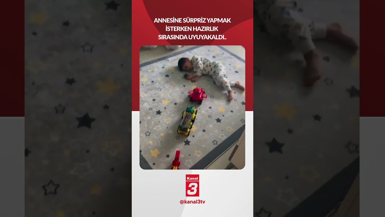 Annesine sürpriz yapmak isterken hazırlık sırasında uyuyakalması sosyal medyada çok