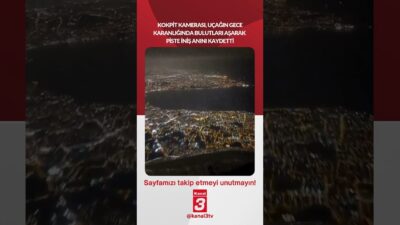 Uçağın gece karanlığında bulutları aşarak piste iniş anları.. 📶https://kanal3.com.tr/ Sosyal
