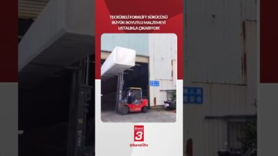 Tecrübeli ”Forklift” sürücüsü büyük boyutlu malzemeyi ustalıkla çıkarıyor! 📶https://kanal3.com.tr/ Sosyal