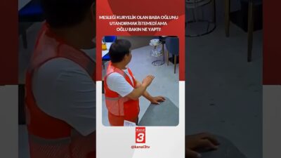 Randevuda olan oğlunu gören kurye baba oğlunun utanmasını istemedi ama