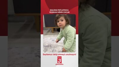 Kanal 3Çar, Nisan 1, 2026 10:00amURL:Embed:Balonu patlatınca korkan minik çocuğun
