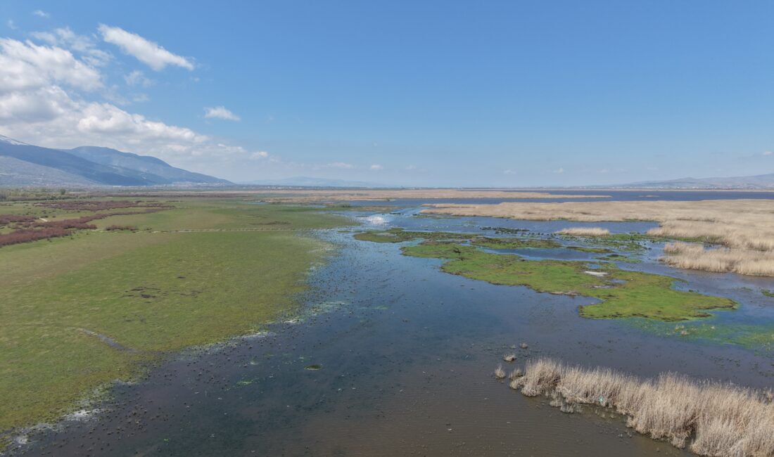 Afyonkarahisar’daki Eber Gölü, son dönemde etkili olan yağışlarla birlikte yeniden