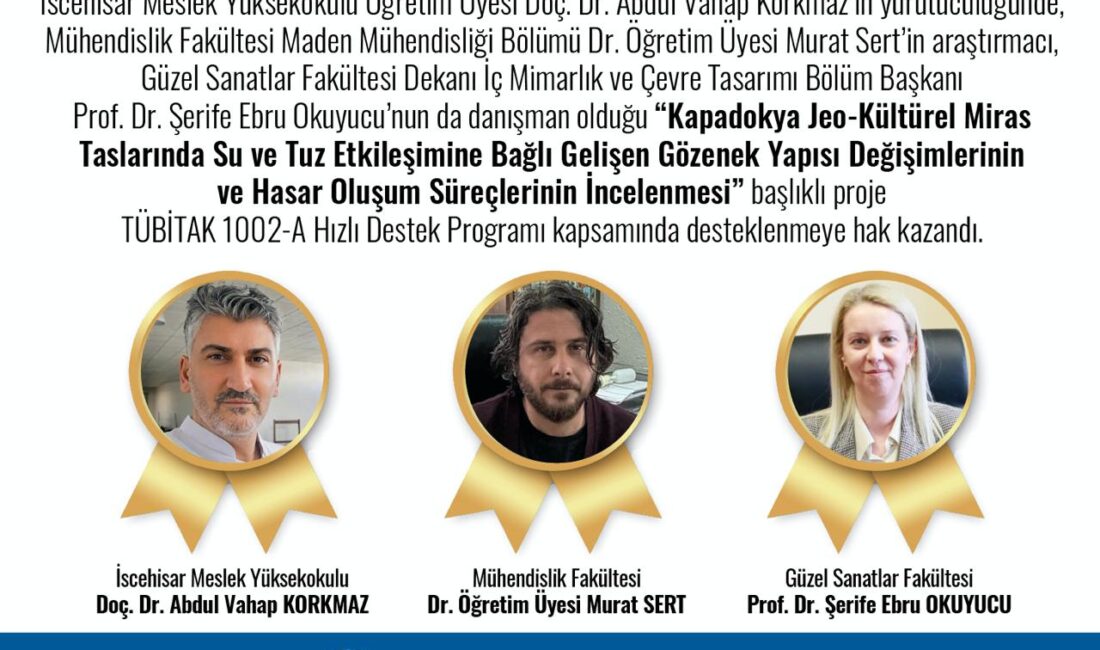 Afyon Kocatepe Üniversitesi (AKÜ) öğretim üyelerinin yer aldığı “Kapadokya Jeo-Kültürel