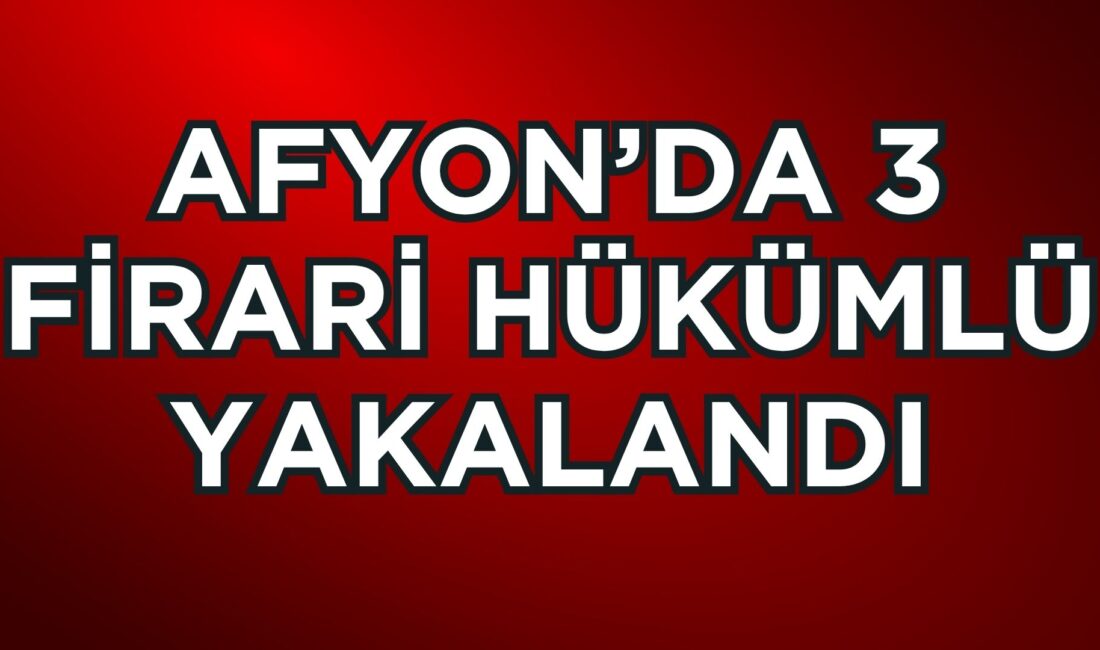 Afyonkarahisar İl Emniyet Müdürlüğü ekiplerince yürütülen çalışmalar kapsamında, çeşitli suçlardan