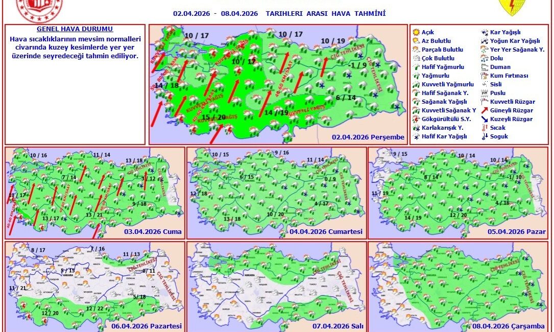 Yurt genelinde, serin ve yağışlı hava kütlesinin etkisi sürdürürken, Afyonkarahisar