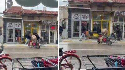 Afyonkarahisar'ın Bolvadin ilçesinde sahibinin elinden kurtulan bir inek, girmeye çalıştığı