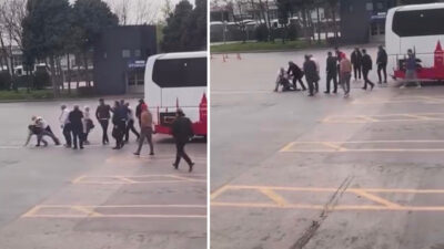 Bursa Şehirlerarası Otobüs Terminali, sabah saatlerinde bir yolcu ile otobüs