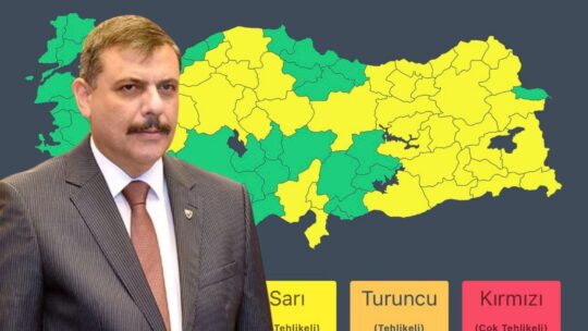 İçişleri Bakanlığı, Meteoroloji’den gelen son veriler ışığında Türkiye’nin birçok bölgesi