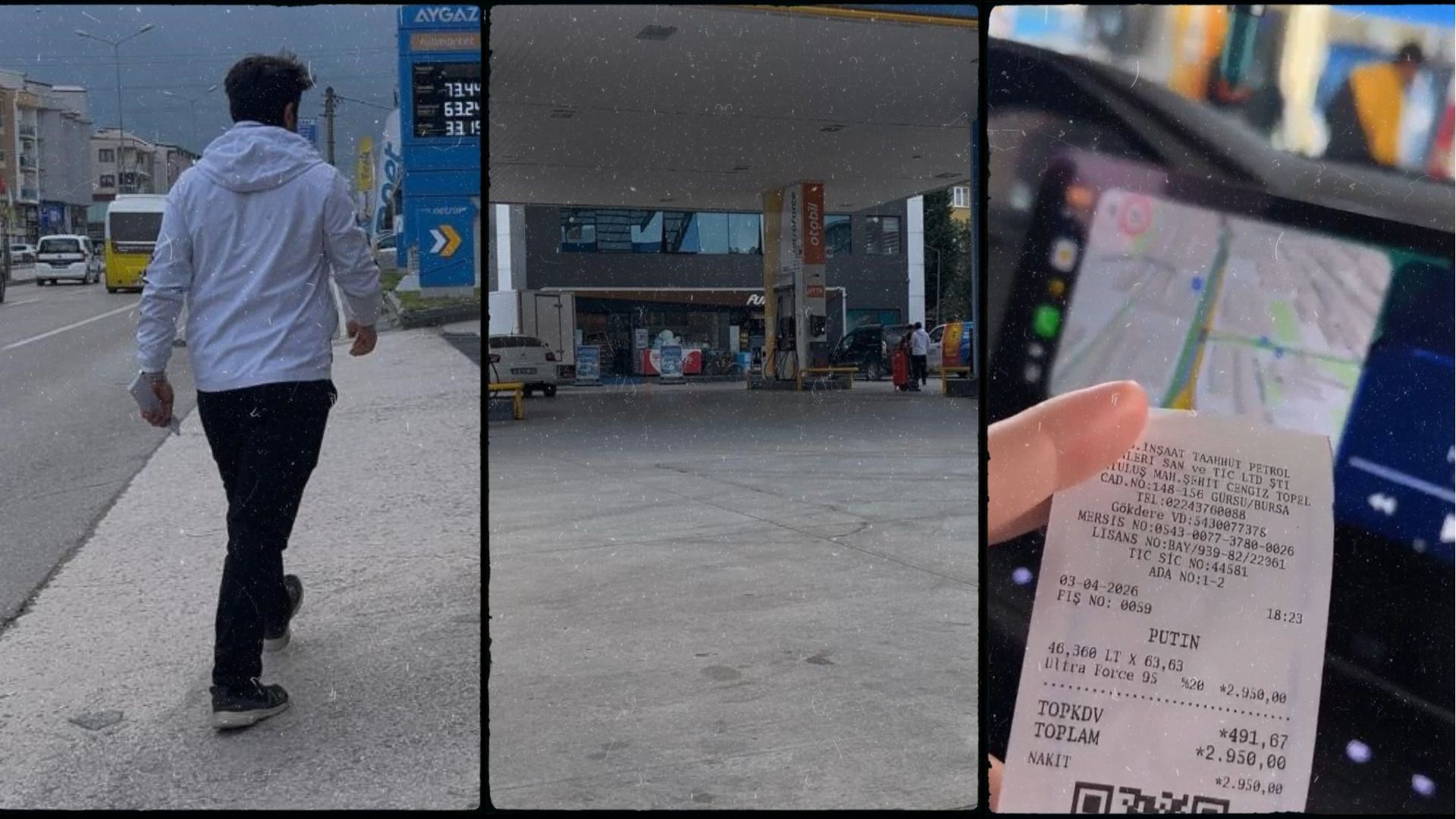 Bursa’nın Gürsu ilçesinde bir akaryakıt istasyonunda yaşanan ilginç olay, bir