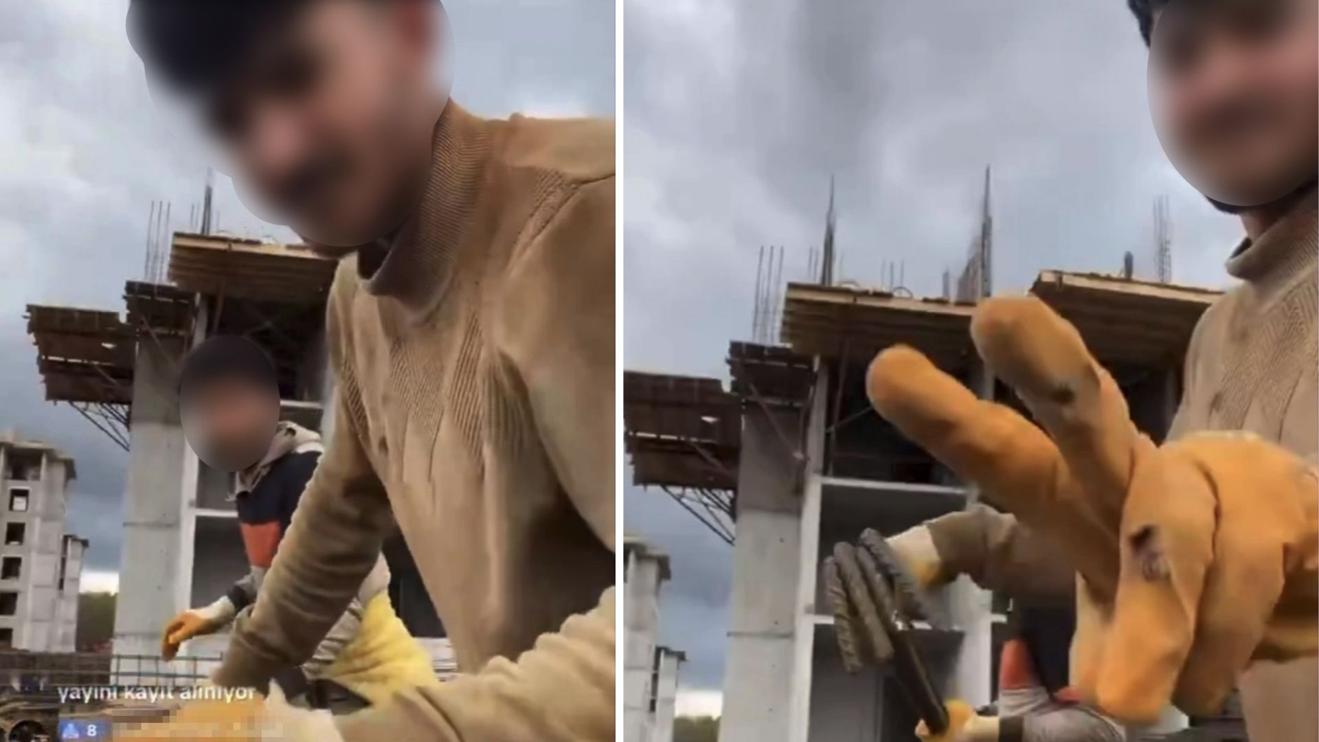 Samsun’un Bafra ilçesinde bir konut inşaatında çalışan iki işçi, sosyal