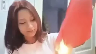 İstanbul’da Türk bayrağını yaktığı anları sosyal medyada paylaşarak büyük tepki