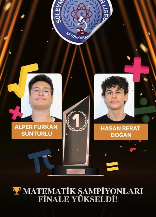 Uluslararası Tales Matematik Yarışması’nda Afyonkarahisar Süleyman Demirel Fen Lisesi öğrencileri